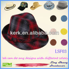 LSF03 Ningbo Lingshang Wholesale Price Popular Design Cotton Fedora fancy hat top hats